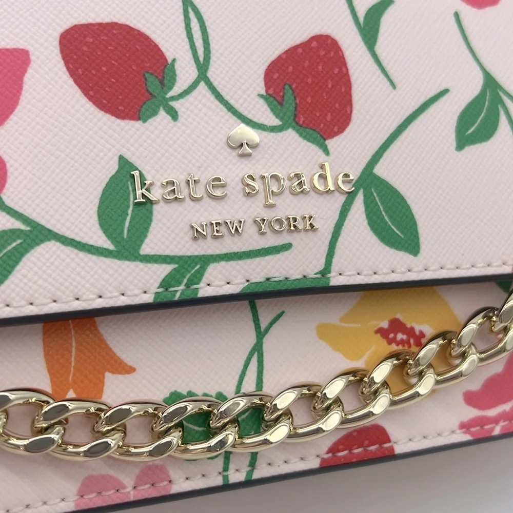 Kate Spade Madison Strawberry Garden Printed Flap Convertible Crossbody